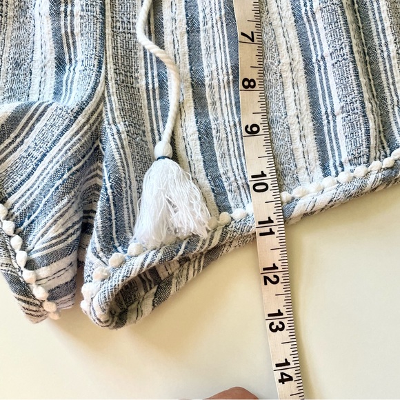 Aeropostale Cotton Blue & White Textured Stripes, Beachy Elastic Waist Shorts - Picture 9 of 10